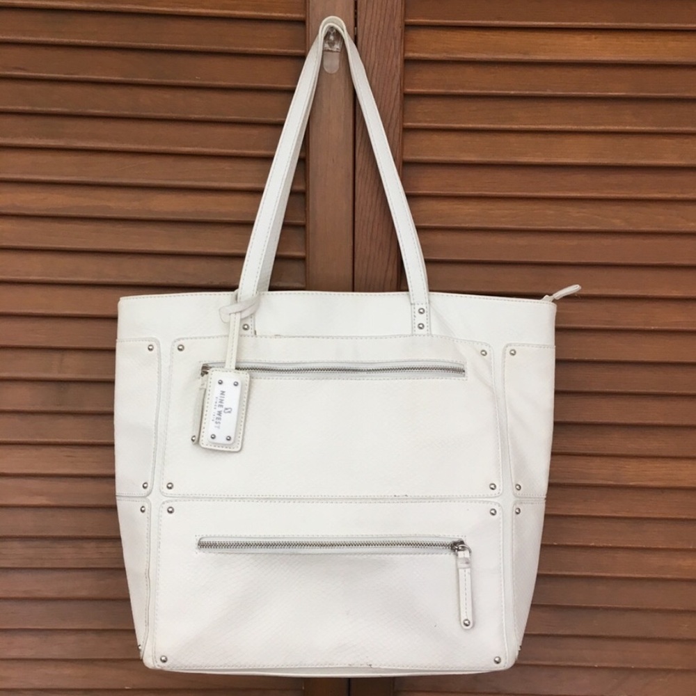 Gorgeous WHITE 🔥NINE WEST🔥TOTE BAG, LONG HANDLE